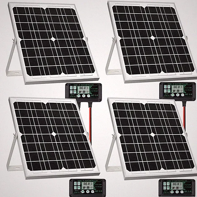 12V 30W Solar Panle with MPPT Controller Car Battery Trickle Charger Maintainer