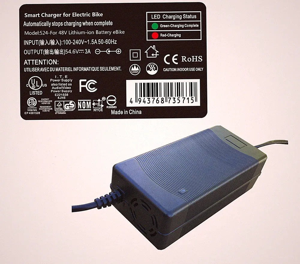 3 Amps Smart Charger for AOSTIRMOTOR S18 Electric Mountain Bike