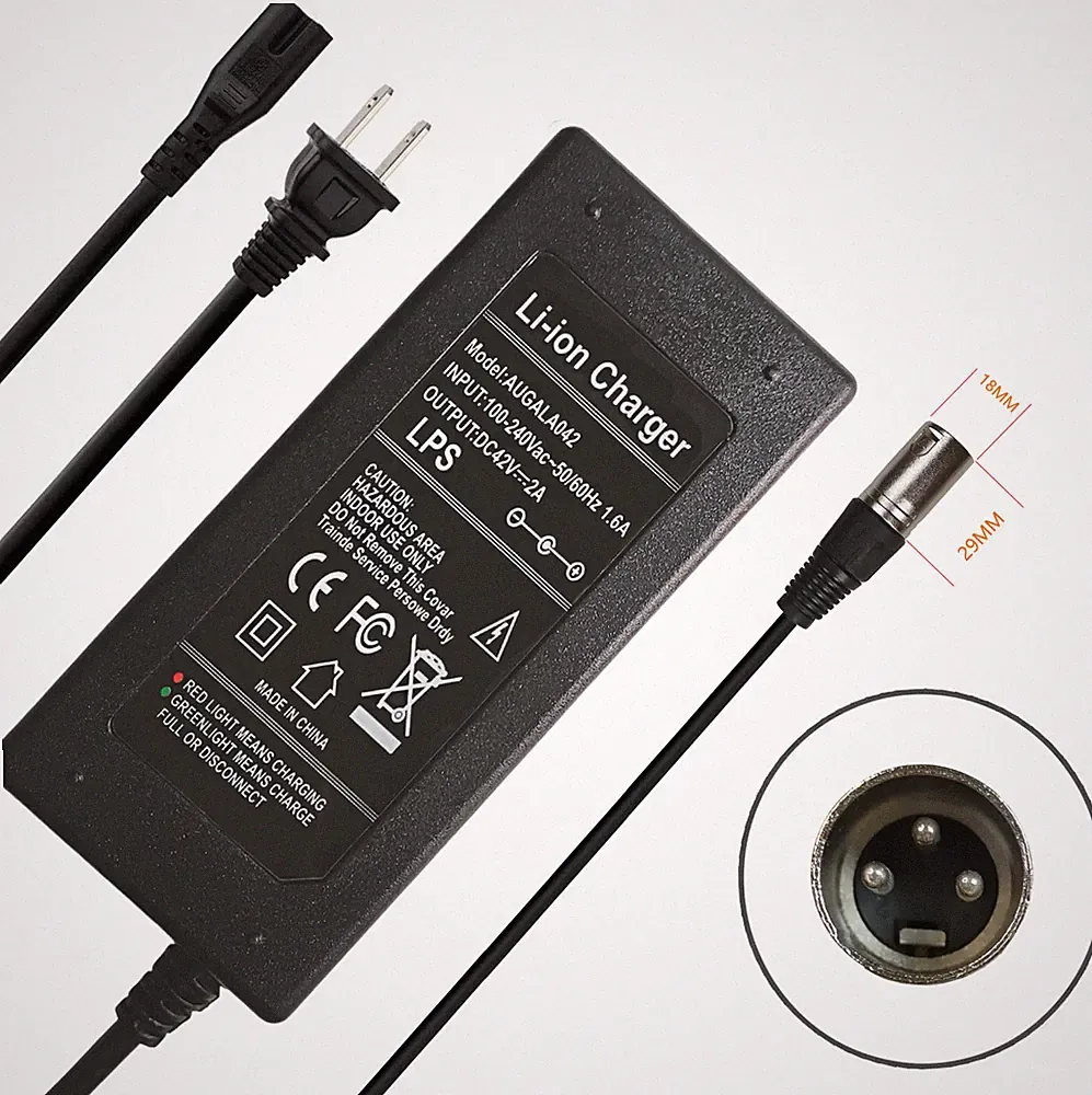 42V charger microphone XLR for 36V Lithium Li-ion electric bicycle ebike battery