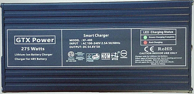5 Amps Smart Charger for Nakto 26" Fat Tire Super Cruiser Electric Bike