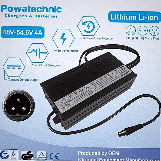 54.6V 4A BFG 3-pin Charger for 48V Bafang BBS01B BBS02B Motor system (Coversion)