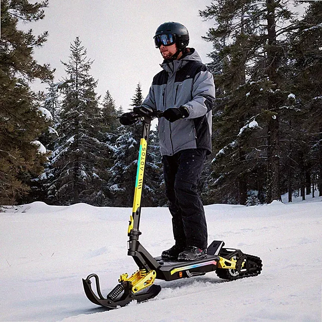 Adult Electric Snowmobile, Ski Bike Winter Ice Sled, Anti-Skid Track Snowboard