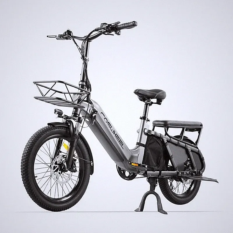 Electric Cargo Bike 28mph 48v 1300w Heavy Hydraulic Brake Family Electric Bike
